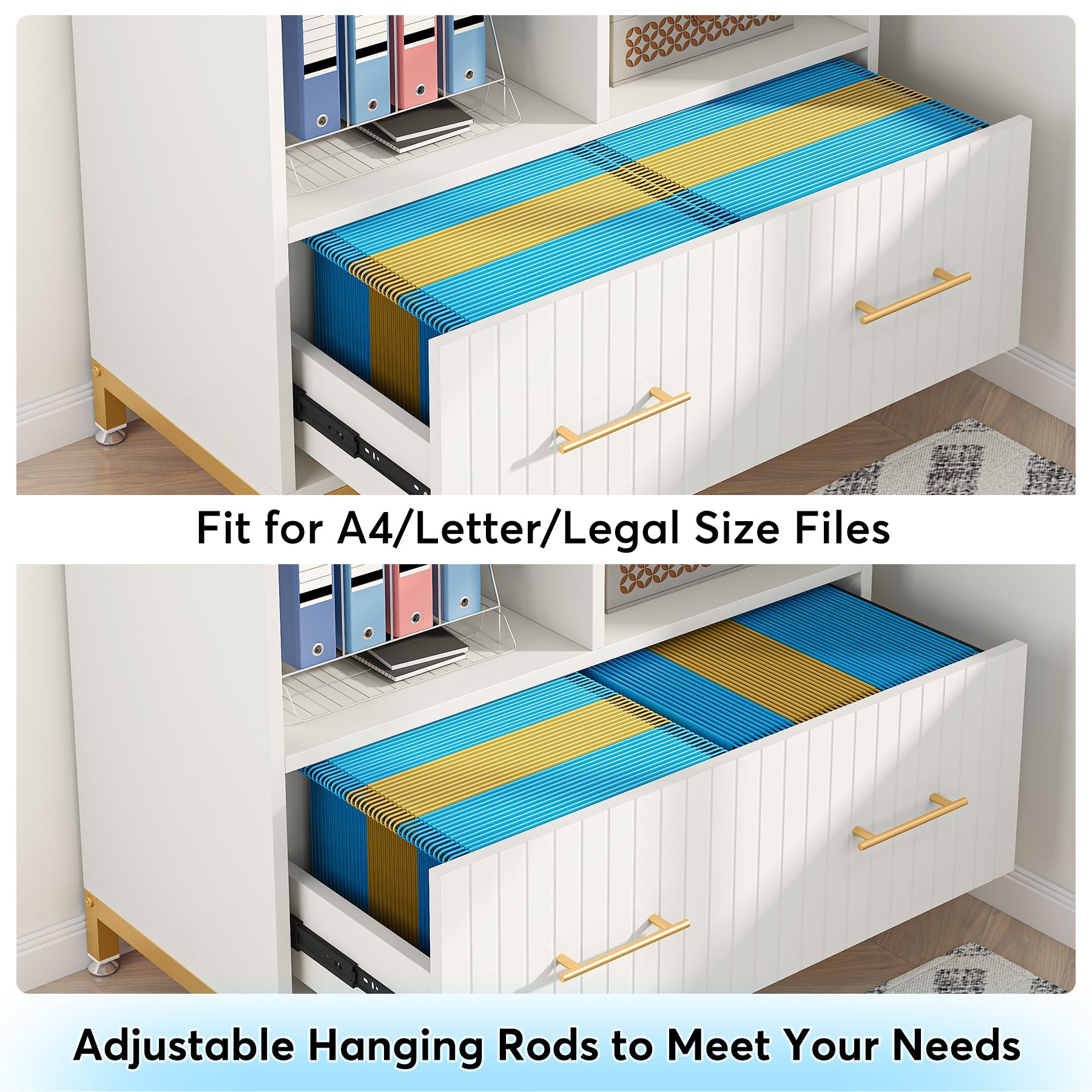 File Cabinet, Lateral Printer Stand with Drawer & Open Storage Spaces Tribesigns