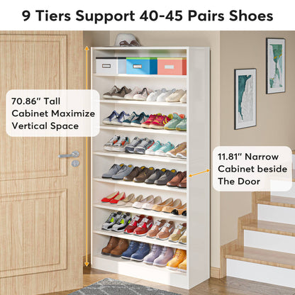 Freestanding Shoe Cabinet, 9-Tier 40-45 Pairs Shoe Storage Rack Tribesigns