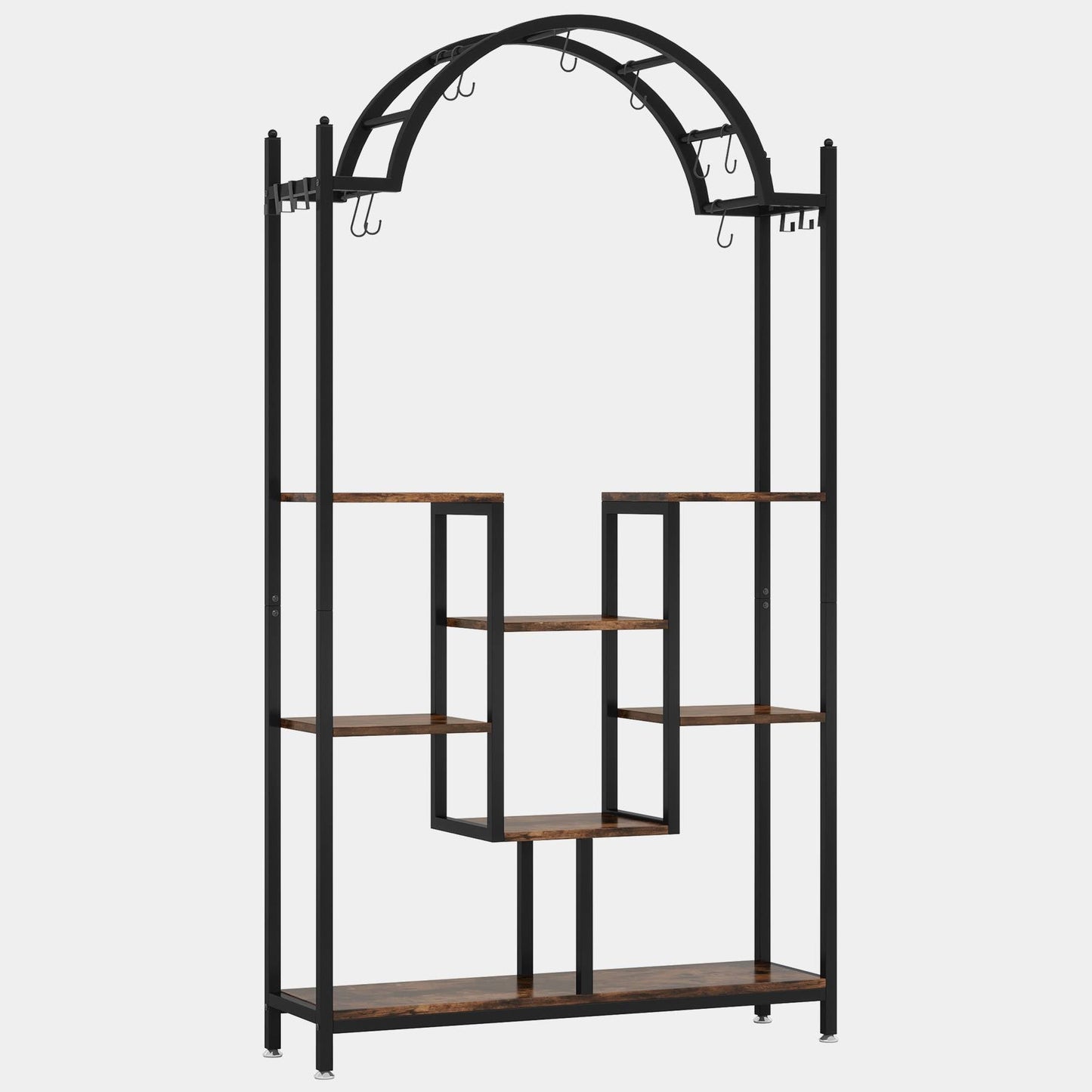 Arched Plant Stand, 74.8" Flower Stands with Hanging Hooks Tribesigns