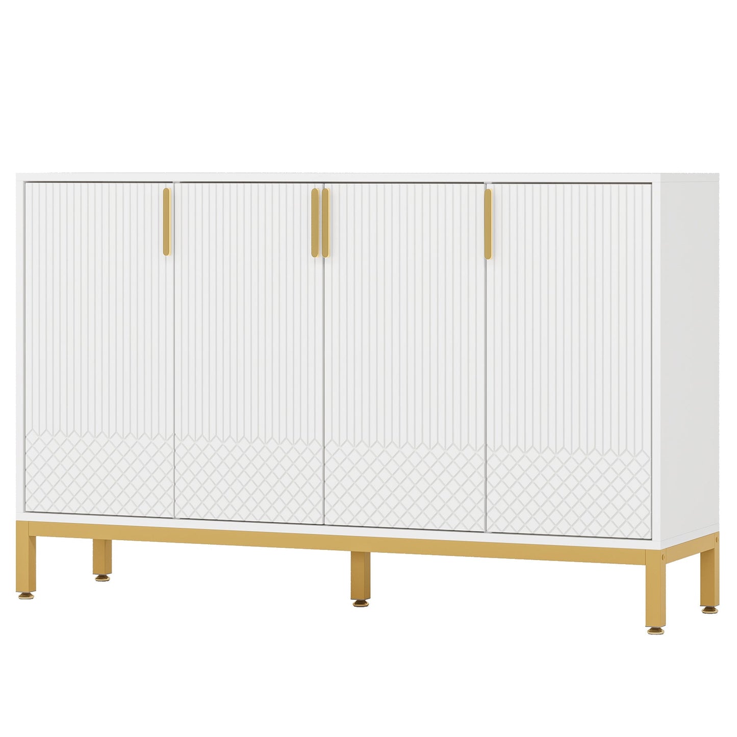 Sideboard Buffet, 59" Luxury Buffet Storage Cabinet with 4 Doors Tribesigns