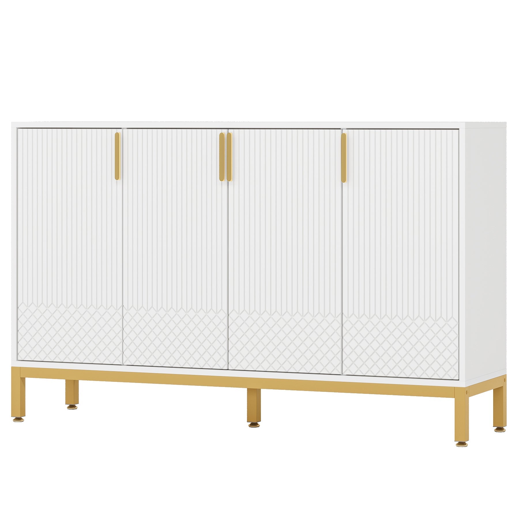 Sideboard Buffet, 59" Luxury Buffet Storage Cabinet with 4 Doors Tribesigns