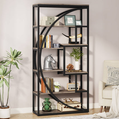 Tribesigns Bookshelf, Industrial Bookcase with 8 Open Storage Shelf Tribesigns