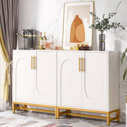 Modern Sideboard Buffet Storage Cabinet with Faux Marble Top Tribesigns