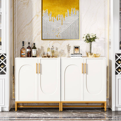 Modern Sideboard Buffet Storage Cabinet with Faux Marble Top Tribesigns