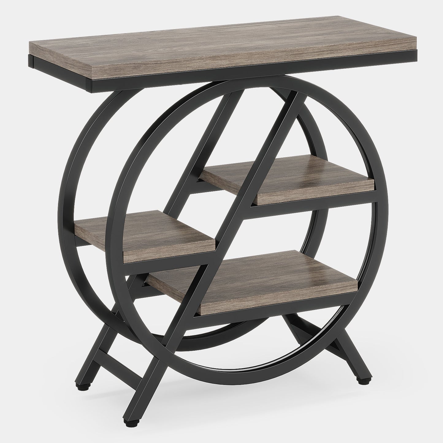 4-Tier End Table, Small Side Table Snack Table with Storage Shelves Tribesigns