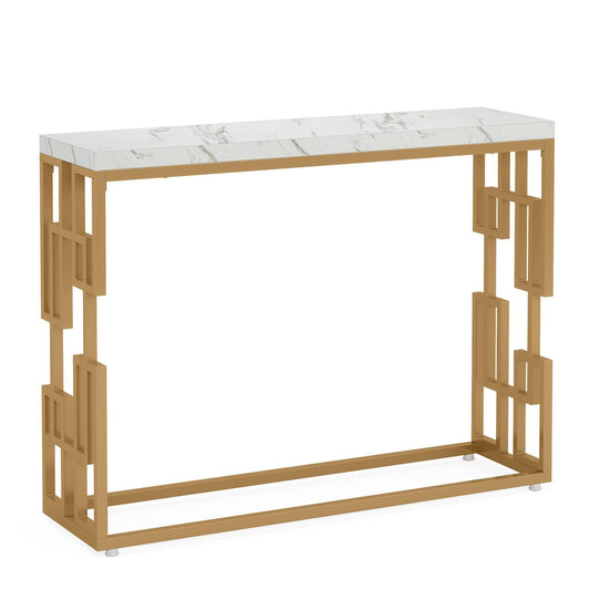 Modern Console Table, 42.5" Sofa Foyer Table with Faux Marble Tabletop Tribesigns