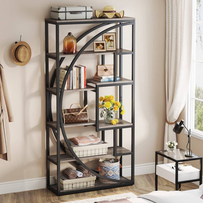 Tribesigns Bookshelf, Industrial Bookcase with 8 Open Storage Shelf Tribesigns