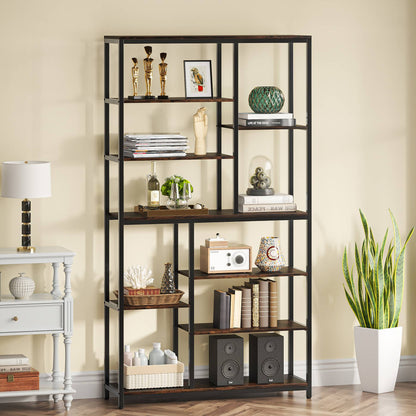 Tribesigns Bookshelf, 79 inches Tall Etagere, 8-Tier Staggered Bookcase Tribesigns