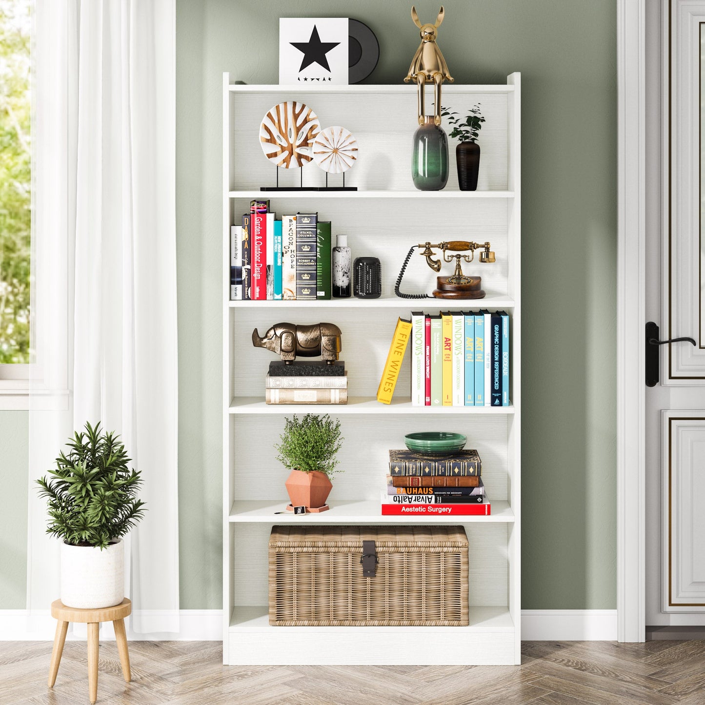 Tribesigns Bookcase, 72" Tall Bookshelf with 6-Tier Open Storage Shelves Tribesigns