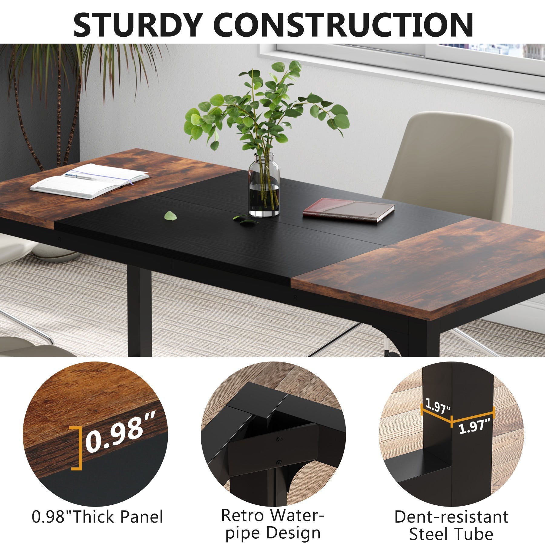 Tribesigns Tribesigns Conference Table, Rectangular Meeting Seminar Table Boardroom Desk