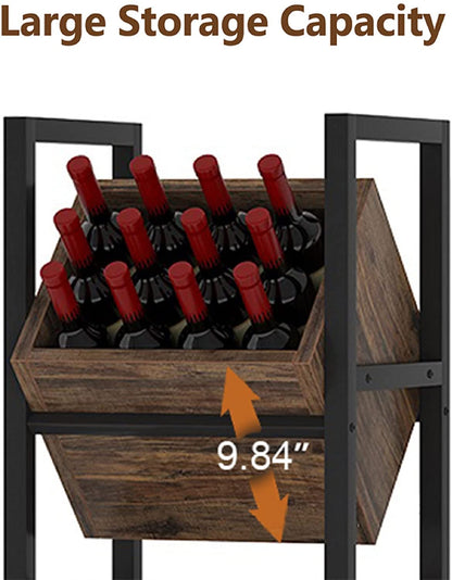 Wine Rack, 3 Tier Freestanding Wine Storage Stand Tribesigns