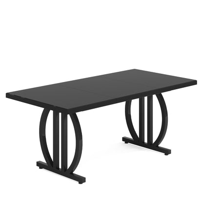 63" Dining Table for 4 - 6 People, Modern Kitchen Dinner Table with Metal Frame Tribesigns