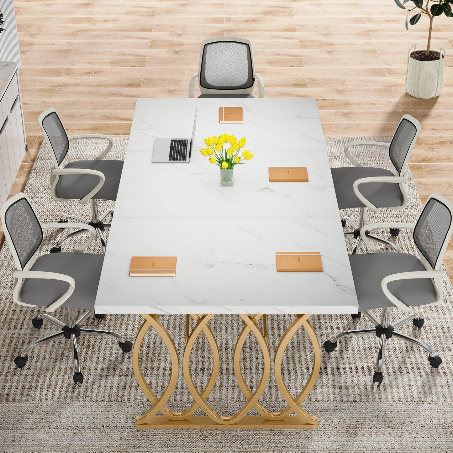 63" Executive Desk, Modern Computer Desk Conference Room Table Tribesigns