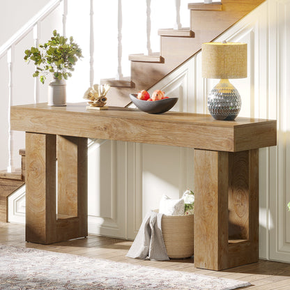 63 - Inch Console Table, Farmhouse Wooden Sofa Table Entryway Table Tribesigns