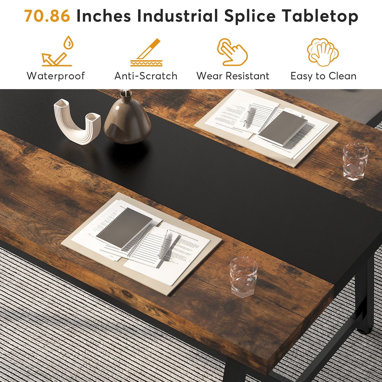 Tribesigns 6FT Conference Table, 70.8” Executive Desk Office Computer Meeting Table Tribesigns