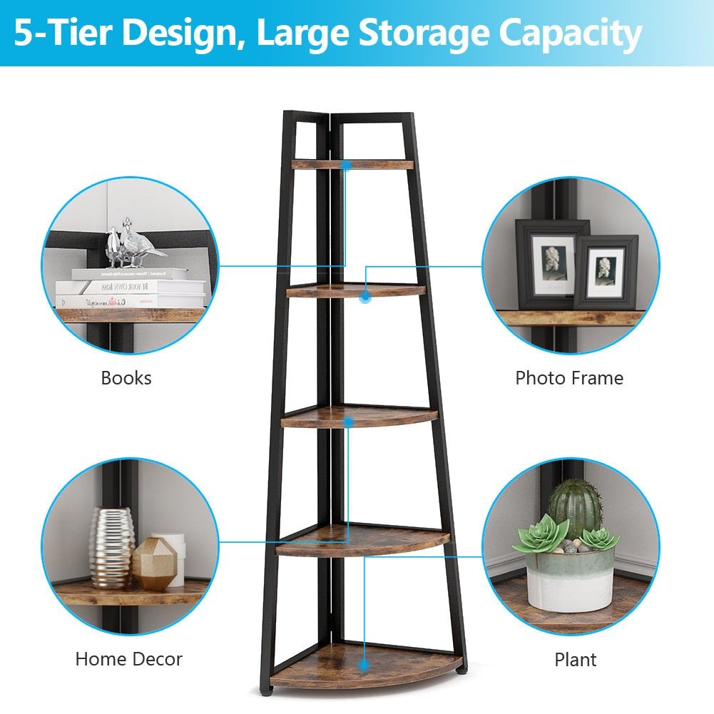 Tribesigns Corner Shelf, 70" Tall Corner Ladder Shelf Small Bookshelf Tribesigns