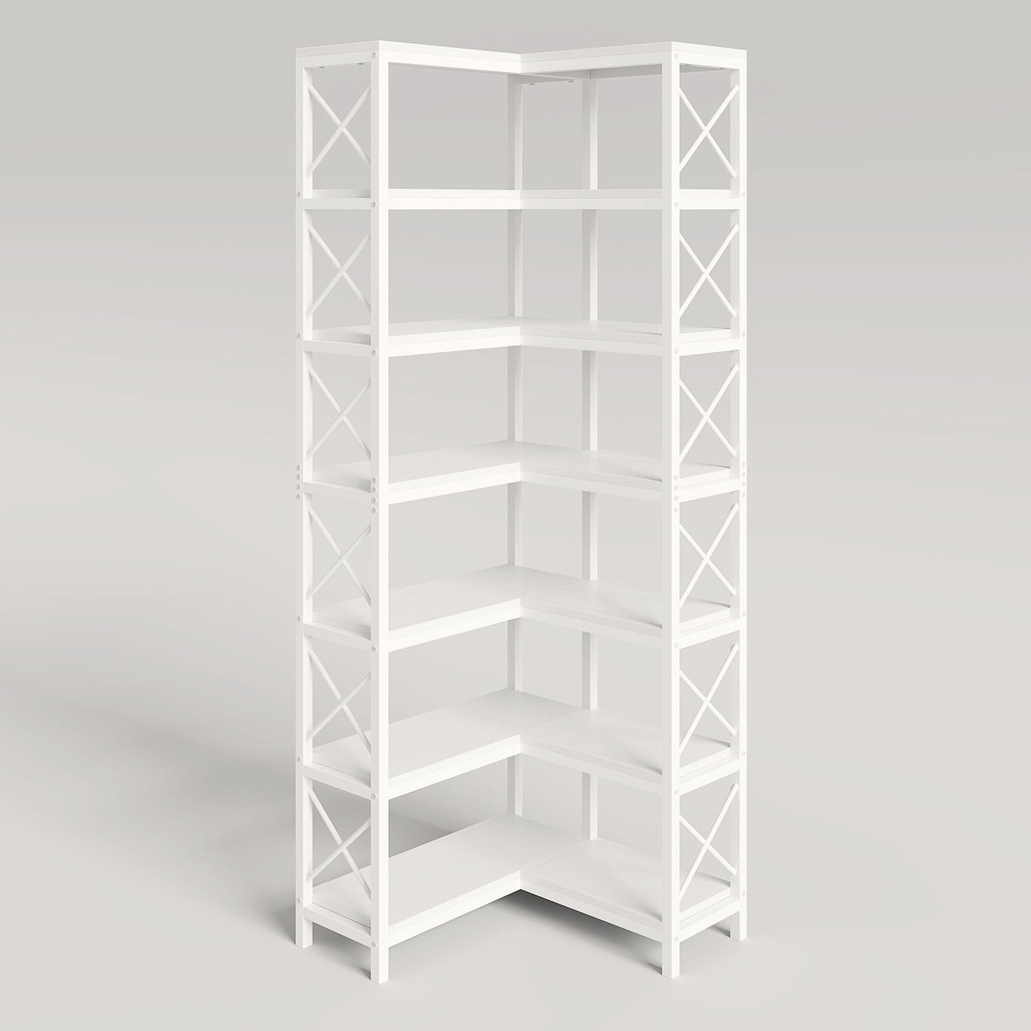 7-Tier Corner Bookshelf Corner Bookcase Storage Display Rack Tribesigns