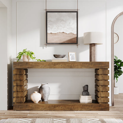 70.8" Console Table, Wood Rectangular Sofa Table Tribesigns