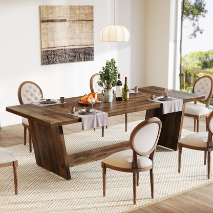 70.8-Inch Dining Table, Wood Farmhouse Kitchen Table for 4-6 Tribesigns