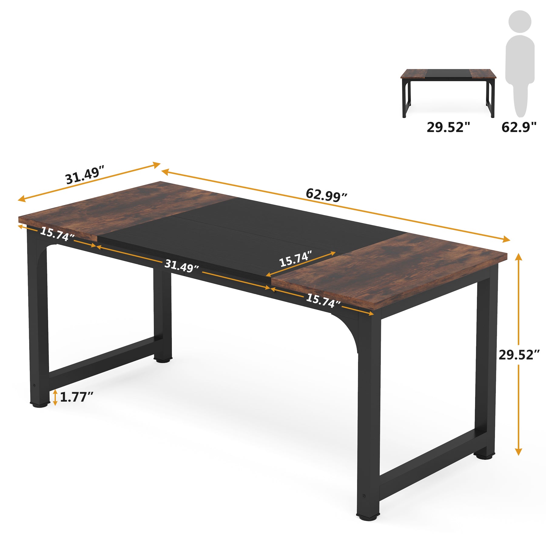 Tribesigns Tribesigns Conference Table, Rectangular Meeting Seminar Table Boardroom Desk