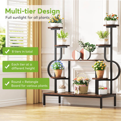 Plant Stand, 8-tier Potted Ladder Holder Flower Rack Shelves Tribesigns