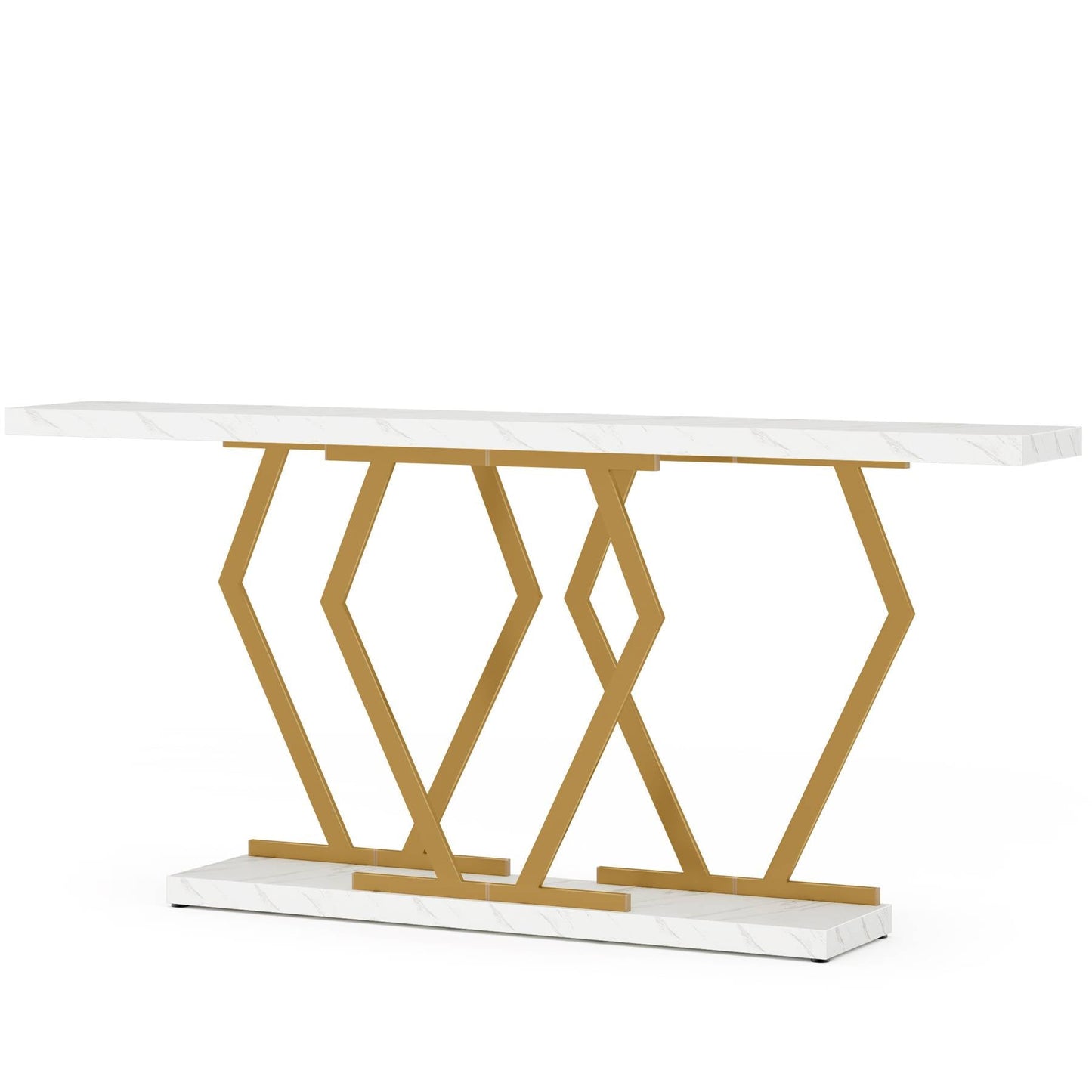 Console Table, Modern 70.9" Sofa Table with Faux Marble Tabletop Tribesigns