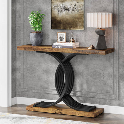 Console Table, 40" Faux Marble Entryway Hallway Sofa Table Tribesigns