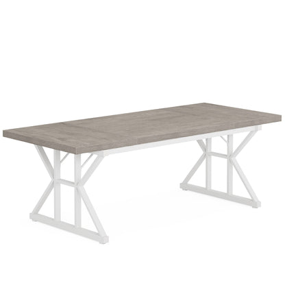 Wood Dining Table, Farmhouse 70.8" Kitchen Table for 6 People Tribesigns