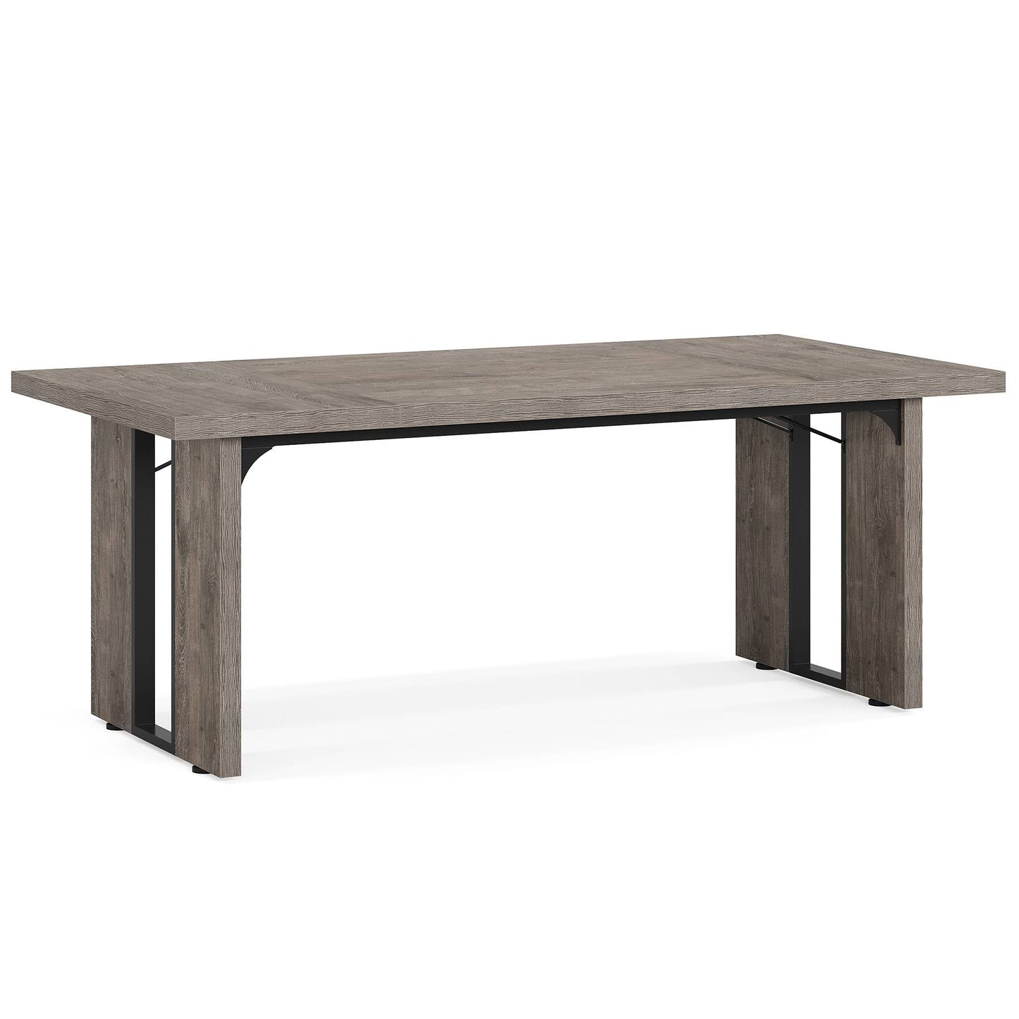 Rectangular Dining Table, 71" Farmhouse Breakfast Table for 6 to 8 People Tribesigns