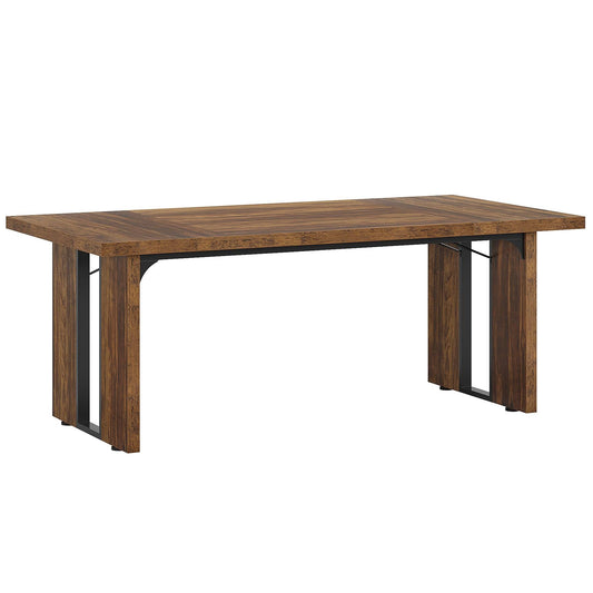 Rectangular Dining Table, 71" Farmhouse Breakfast Table for 6 to 8 People Tribesigns