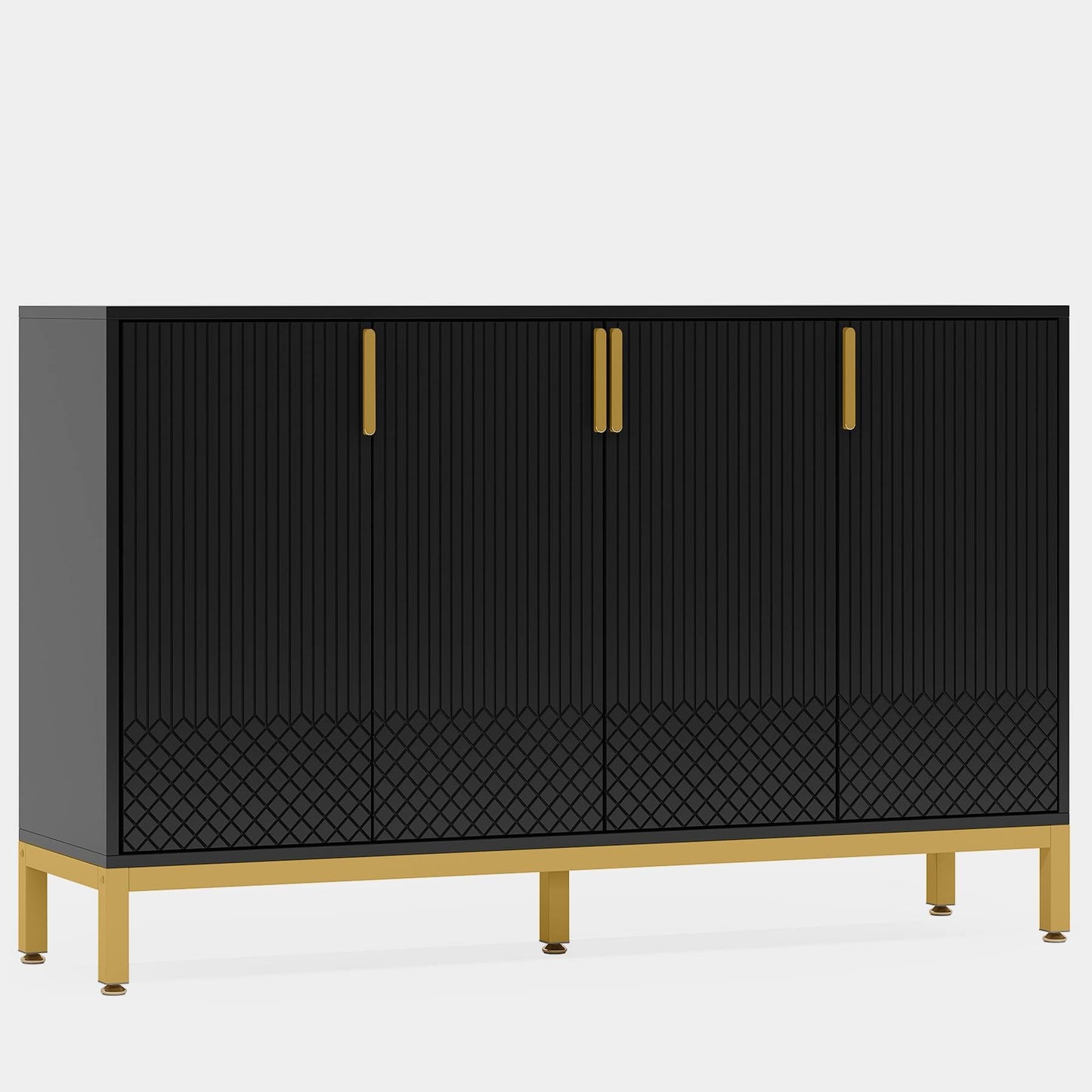 Sideboard Buffet, 59" Luxury Buffet Storage Cabinet with 4 Doors Tribesigns