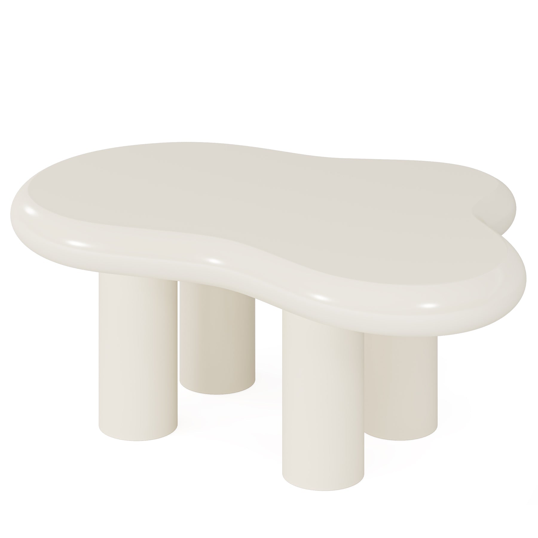 Cloud-Shaped Coffee Table, Modern Center Table with 4 Solid Legs Tribesigns