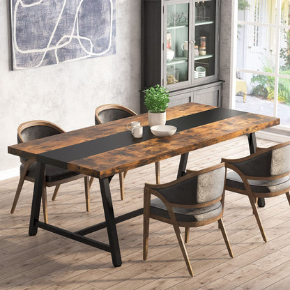 Dining Table for 8 People, 70.87" Rectangular Wood Kitchen Table Tribesigns