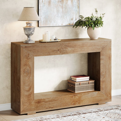 Farmhouse Console Table, 47" Wood Entryway Sofa Table with Storage Tribesigns