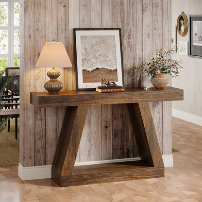 Farmhouse Console Table, 55" Sofa Table with Storage Tribesigns