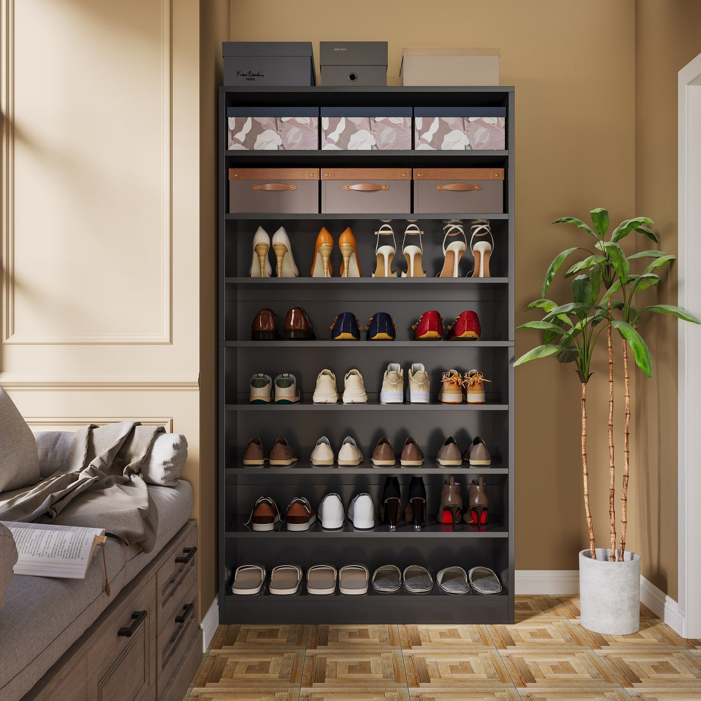 Freestanding Shoe Cabinet, 9 - Tier 40 - 45 Pairs Shoe Storage Rack Tribesigns