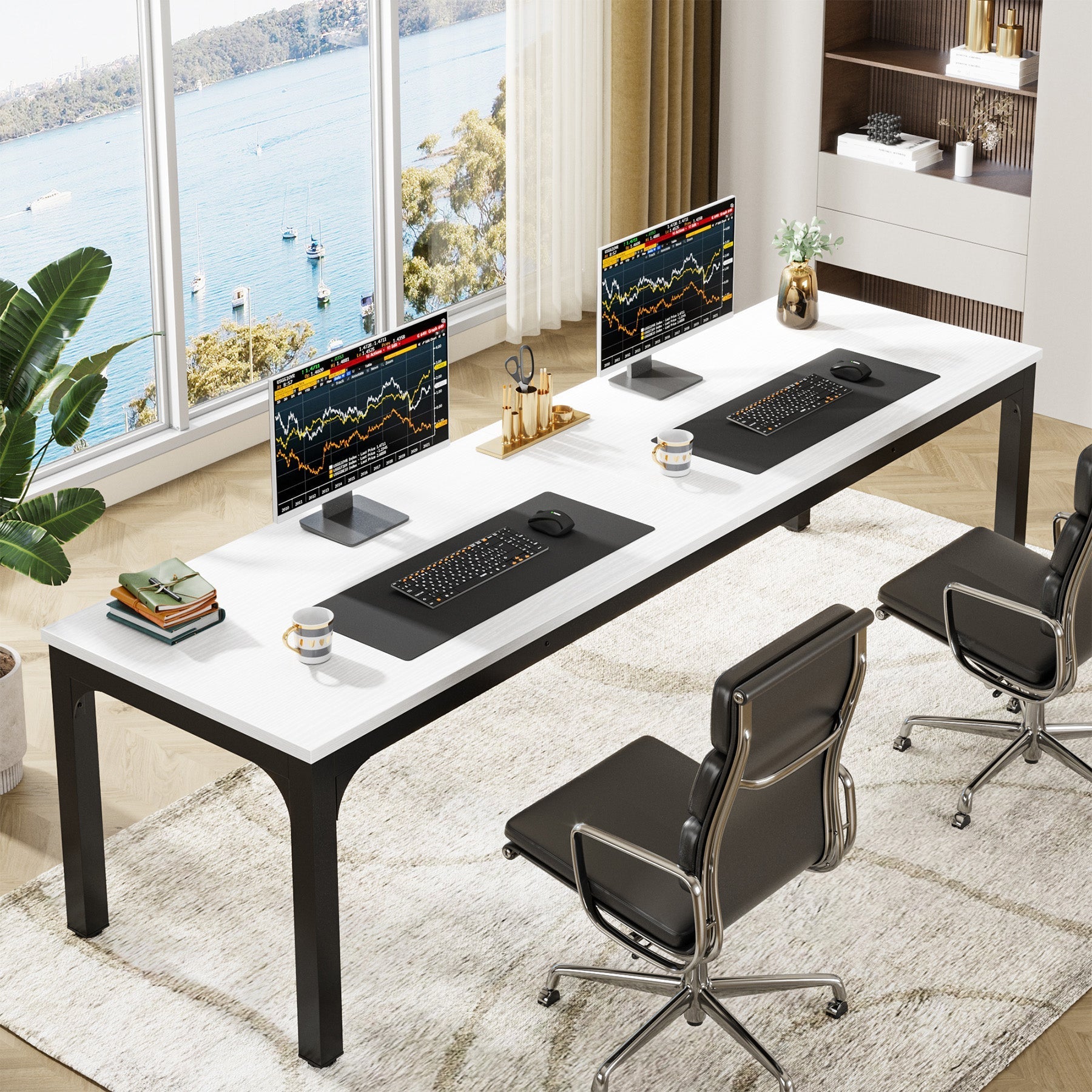 Rectangle Executive Desk, 78.7" Computer Desk 6FT Conference Table Tribesigns