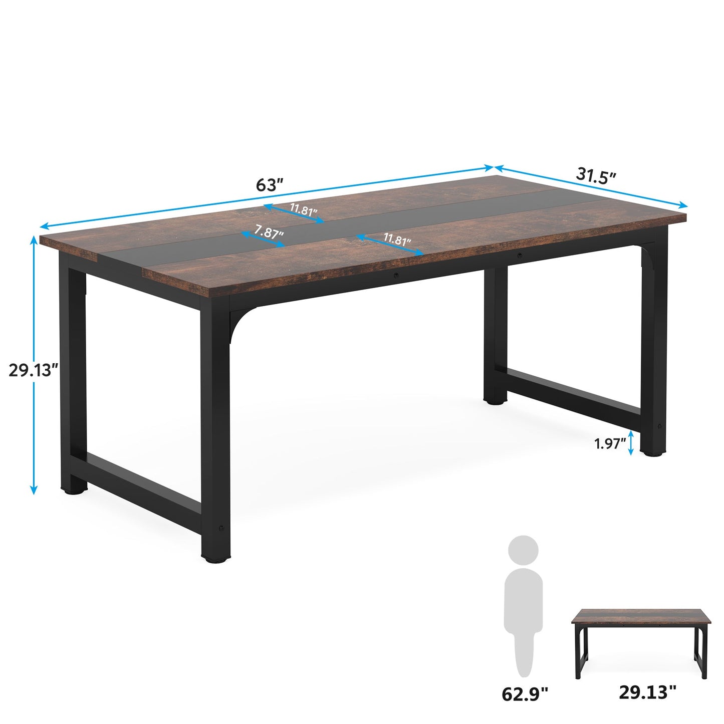 Simple Conference Table, Rectangular Meeting Table Computer Desk Tribesigns