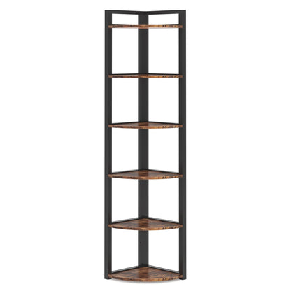 Tribesigns 6 - Tier Corner Shelf, Small Corner Bookshelf Storage Rack Tribesigns