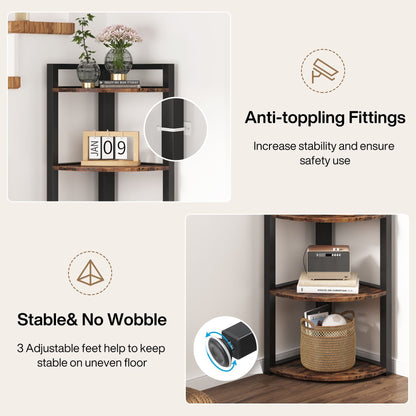 Tribesigns 6 - Tier Corner Shelf, Small Corner Bookshelf Storage Rack Tribesigns