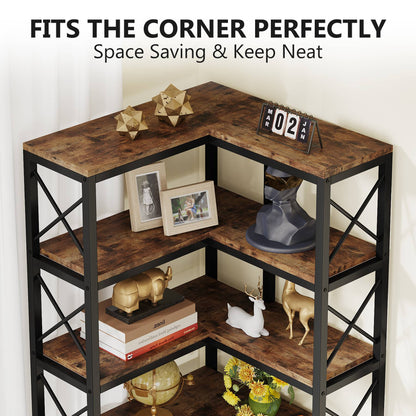 Tribesigns 7 - Tier Corner Bookshelf Corner Bookcase Storage Display Rack Tribesigns