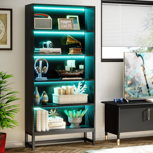 Tribesigns 70.8" Bookcase, Large Bookshelf Organizer with 5 - Tier Storage Shelves Tribesigns