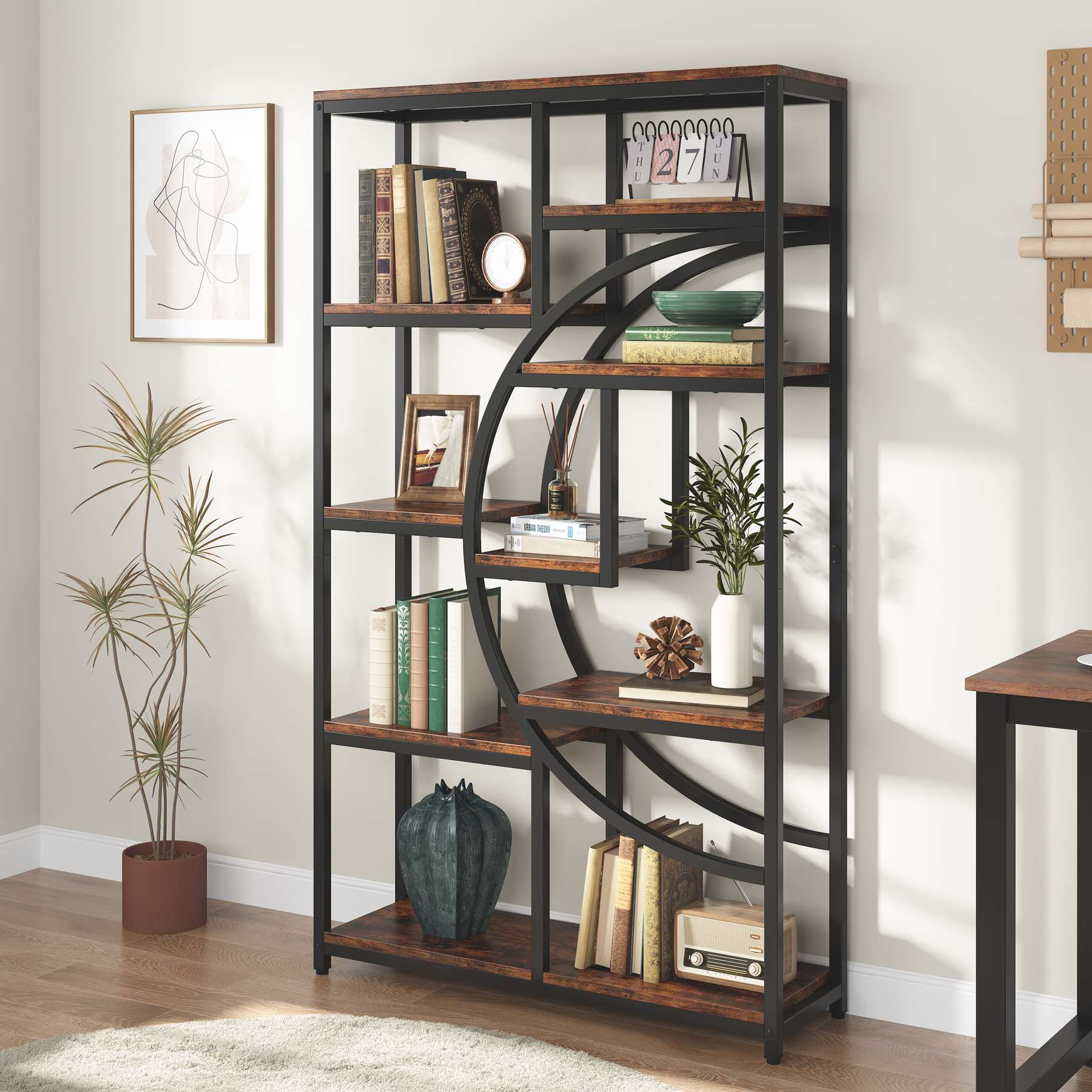 Tribesigns Freestanding Bookshelf, 68.9" Etagere Bookcase with 9 Open Shelves Tribesigns