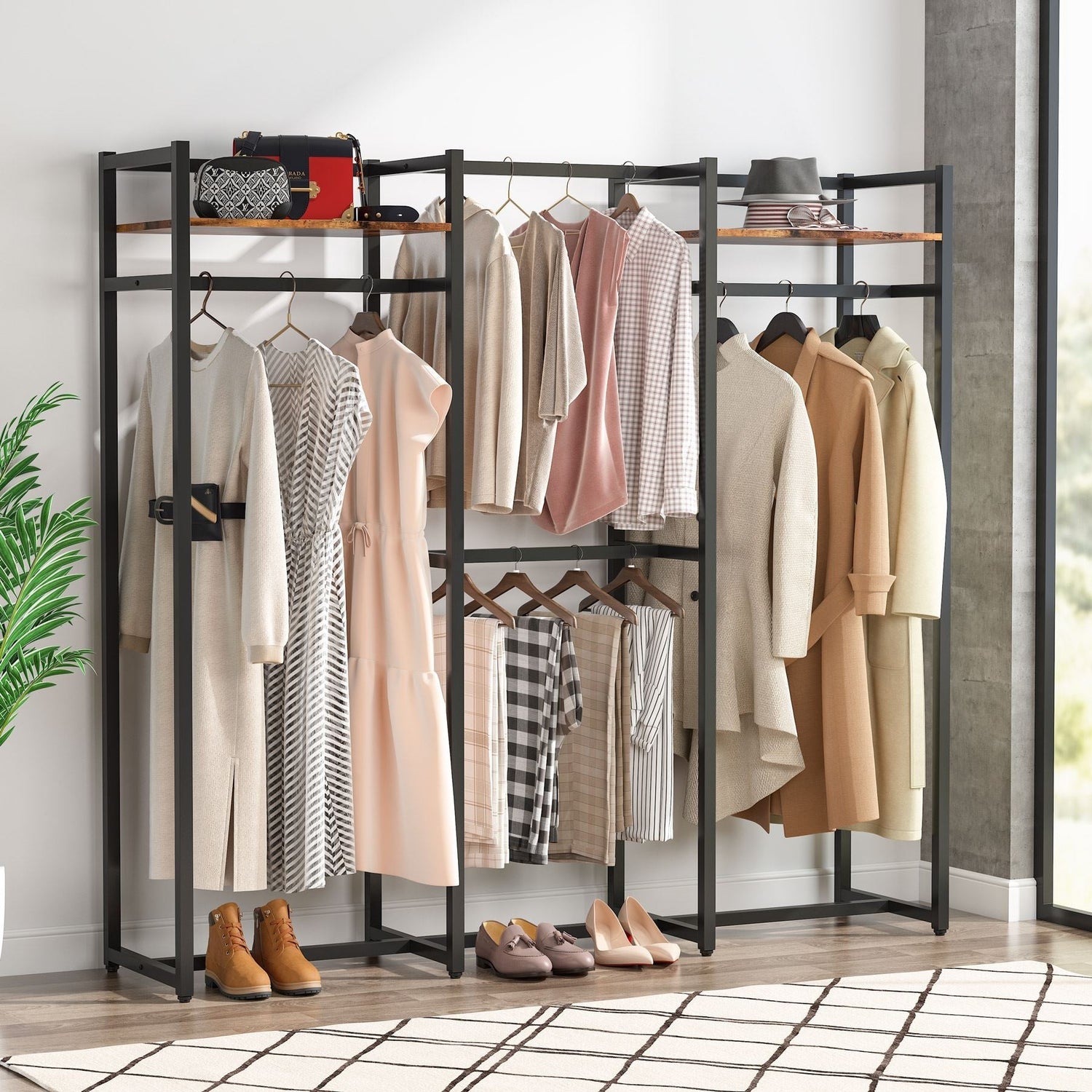 Tribesigns Freestanding Closet Organizer, Large Garment Clothes Rack Tribesigns