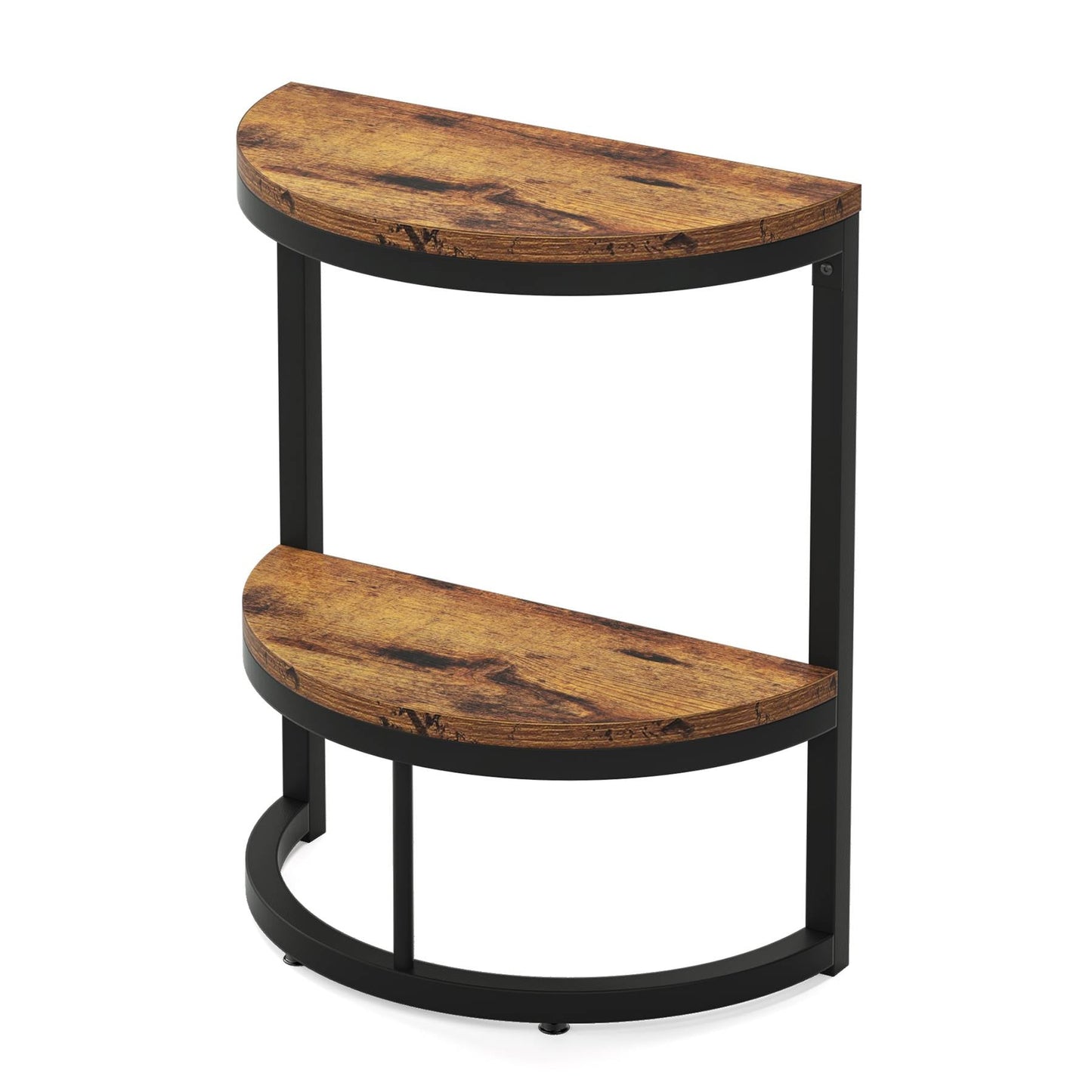 Tribesigns Half Round End Table, Narrow Side Table with Metal Frame Tribesigns